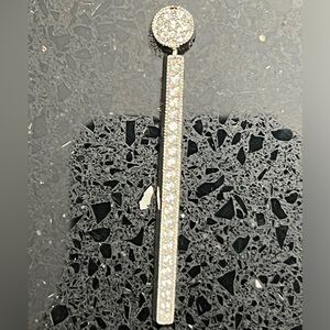 Suzanne Somers vintage pave set cz stick bar pendant